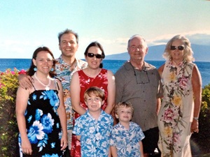 Brown with her family