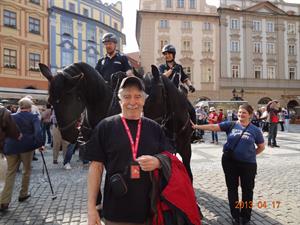 Picture of George Bateman with two mounted patrol officers 